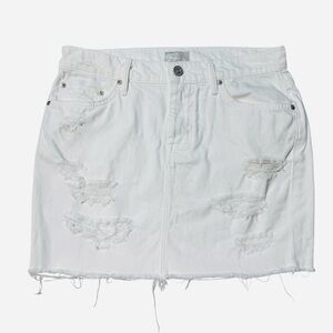 Mother Peg Mini Fray White Party Crashers Skirt Size 26